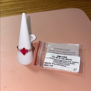 Ring bomb party size 10 Rose Gold Ring with Pink Sapphire